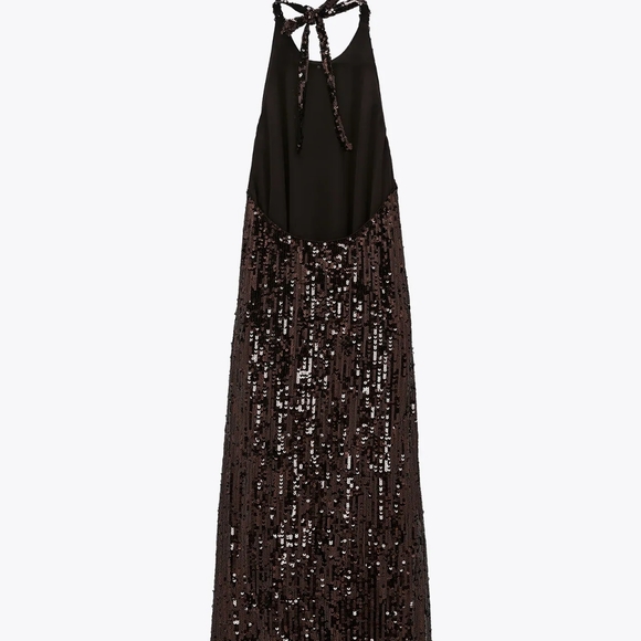 ZARA| SEQUIN HALTER DRESS - Picture 7 of 15